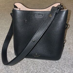 Kate Spade Black Leather Shoulder/Crossbody Bucket Bag
